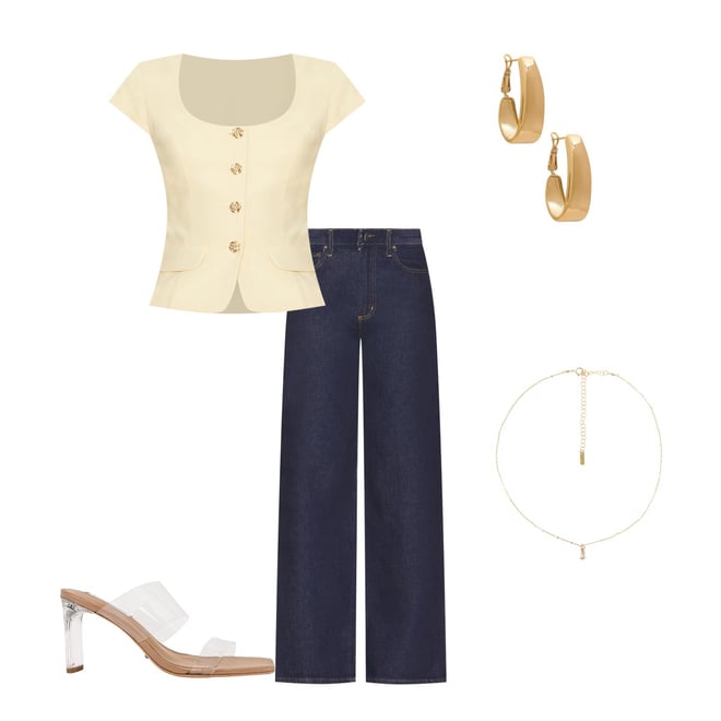 Amanda Uprichard Short Sleeve Kya Top in Cornsilk | REVOLVE