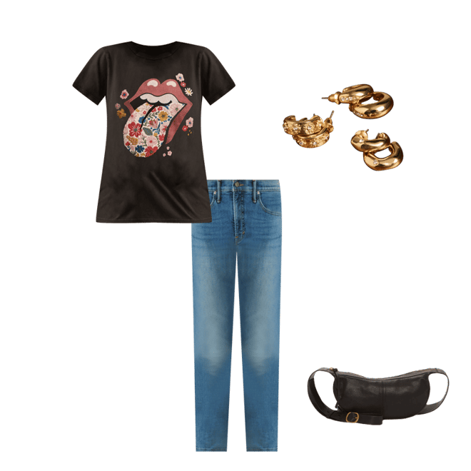 ROLLING STONES FLORAL TONGUE CLASSIC CREW | Lucky Brand