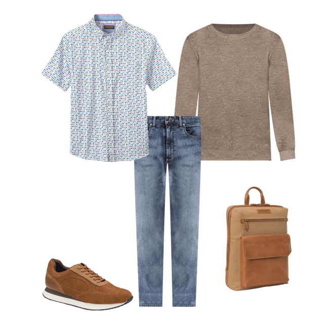 Men's Melange Pullover in Oatmeal | Johnston & Murphy