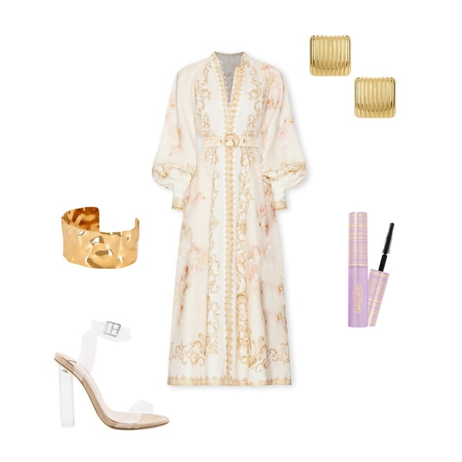 Pearl Button Dress ベージュM MaisonHerLipTo Zimmermann Buttoned Midi Dress in Cream Peony | REVOLVE