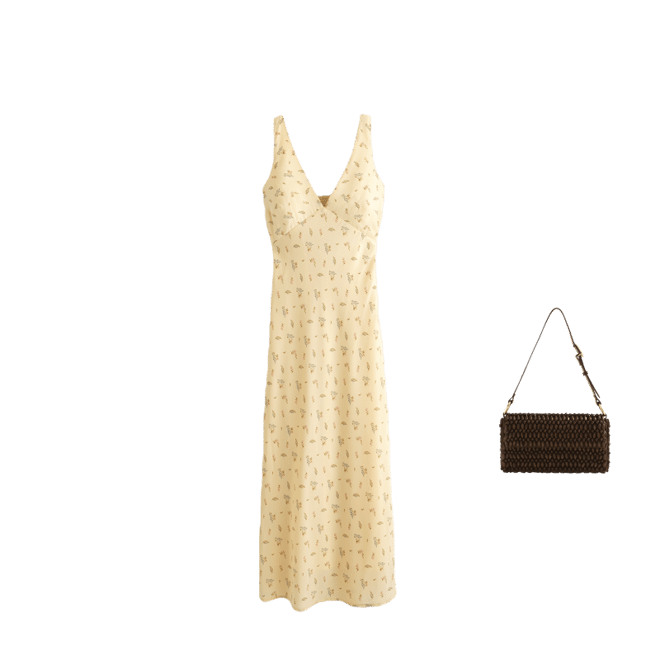 V-Neck Slip Midi Dress