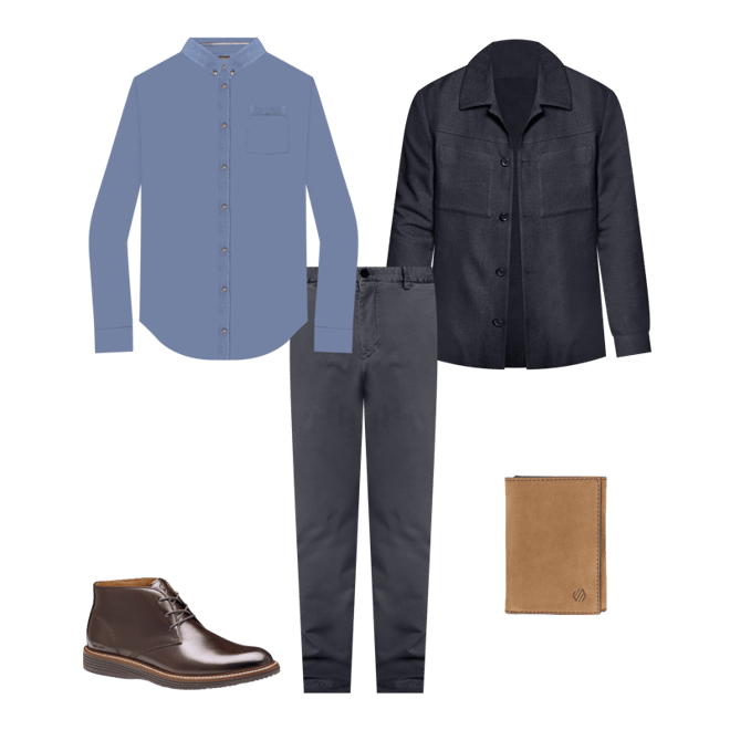 Men's Washed Chinos in Navy | Johnston & Murphy