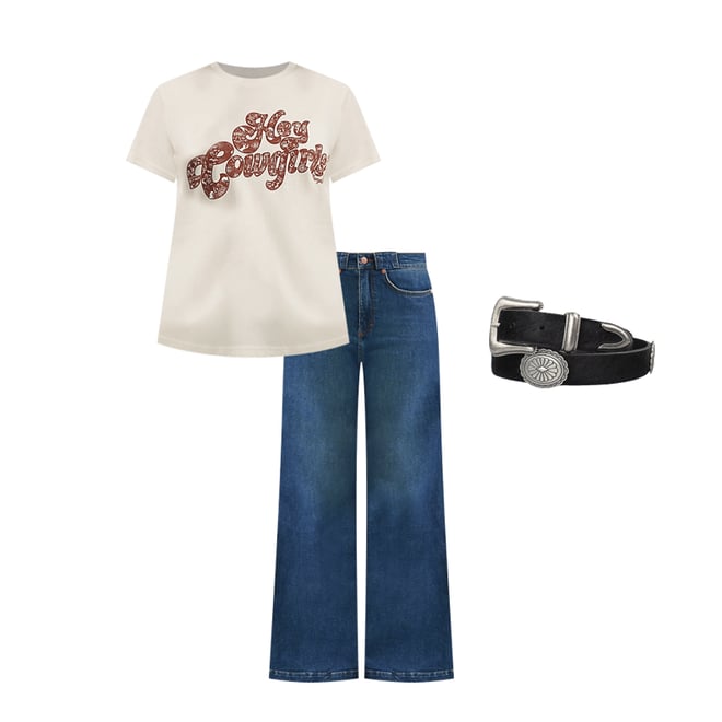 Women's Rainbow Pocket Wide Leg Jean in Icon