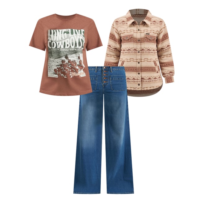 Women's Patch Pocket Wide Leg Jean in Carolina