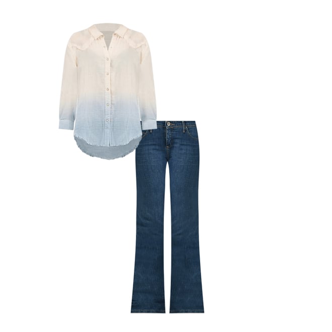 Wrangler x Lainey Wilson Gauzy Dip-Dye Western Snap Shirt in Dip -Dyed