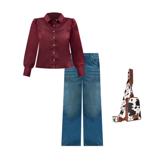 Women's Satin Rodeo Blouse