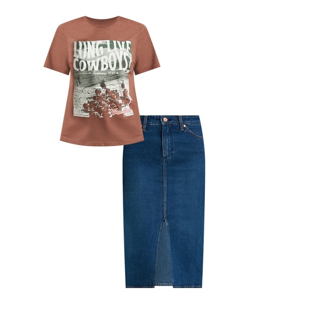 【L'Appartement】GOOD GRIEF DENIM LONG SK Denim Zip Narrow Skirt | GU US