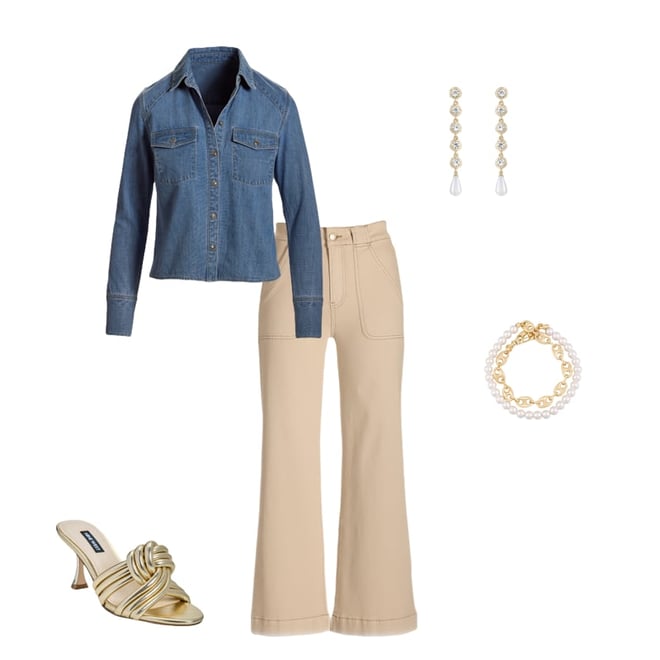 Denim Meet-Me-At-The-Waist Shirt Light Wash