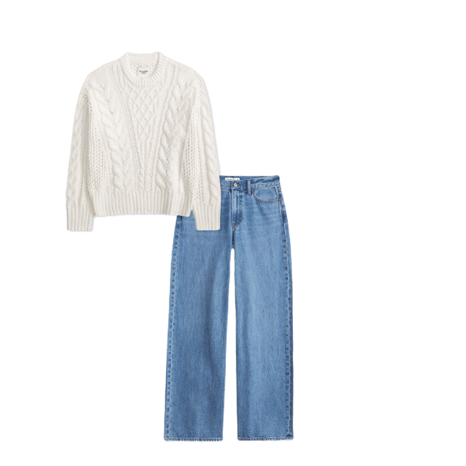 Textural Stitch Cable Crew Sweater