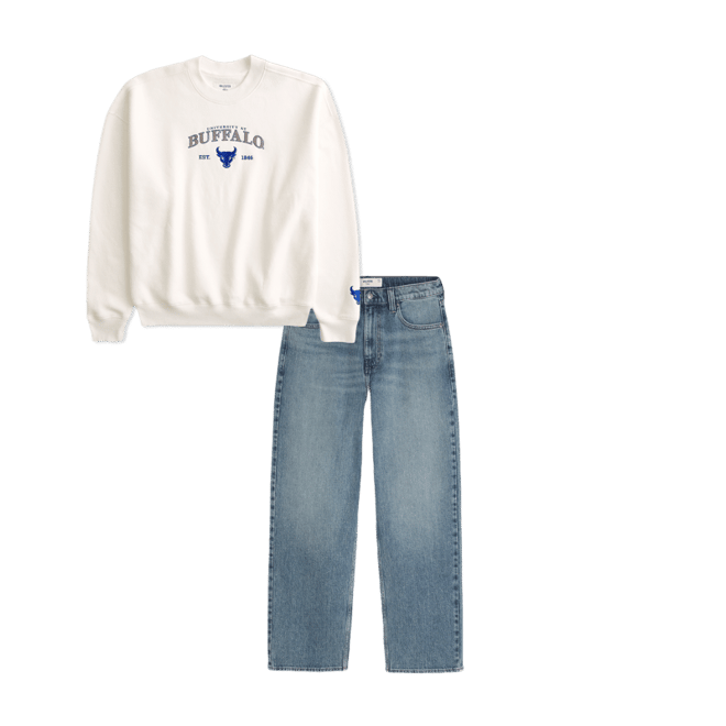 Medium Wash Baggy Jeans