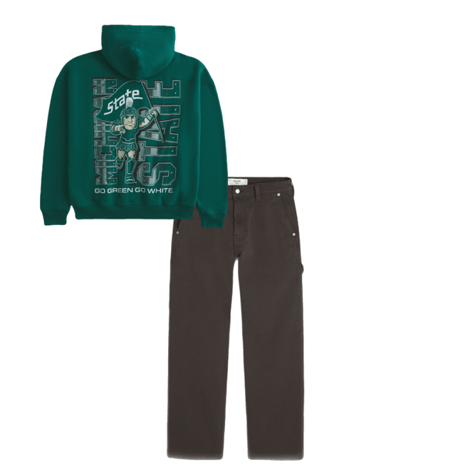 Boxy Michigan State University Spartans Graphic Hoodie