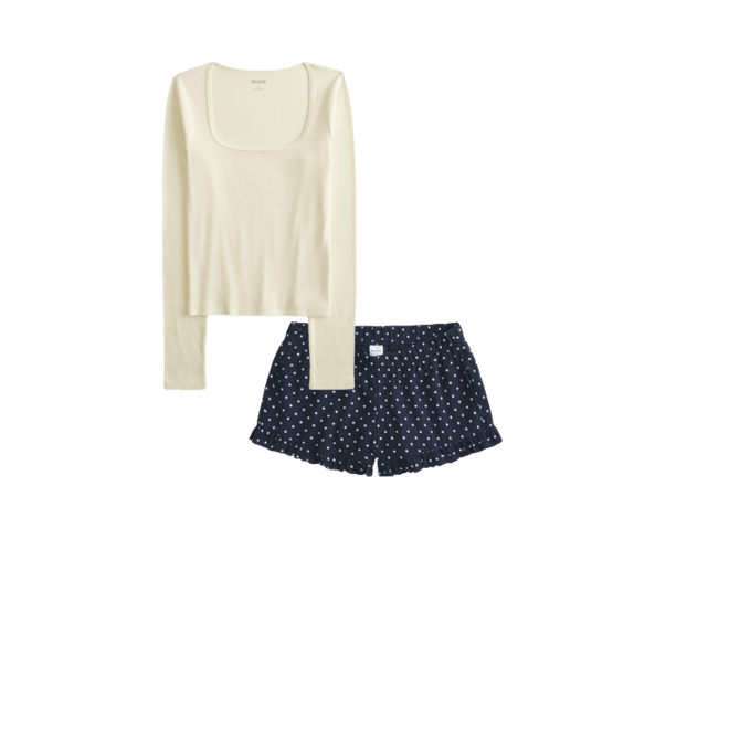 Long-Sleeve Square-Neck Top