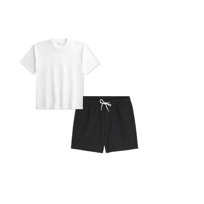 Mid-Thigh Seersucker Volley Swim Shorts