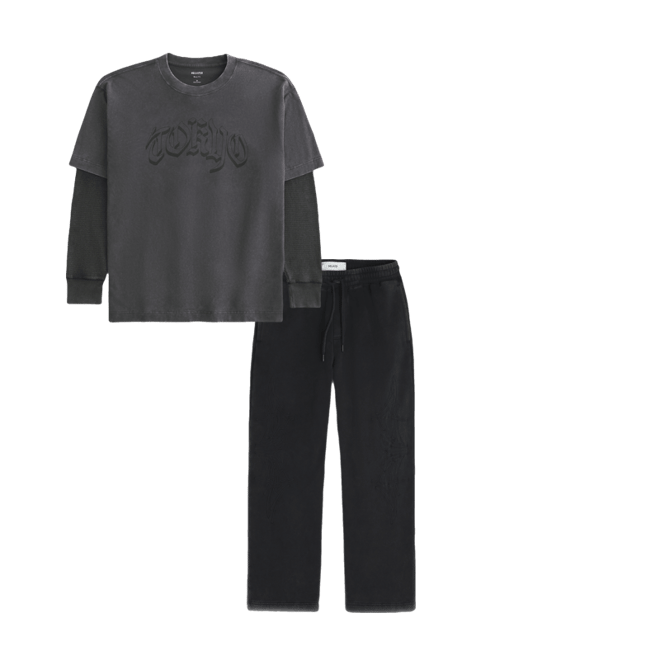 Boxy Layered Thermal Tokyo Graphic Shirt