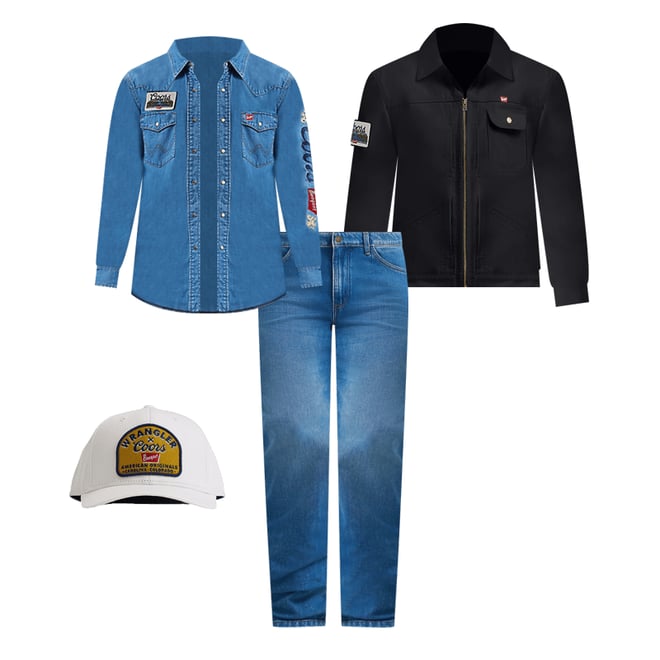 Wrangler x Coors Denim Shirt in Golden Blue