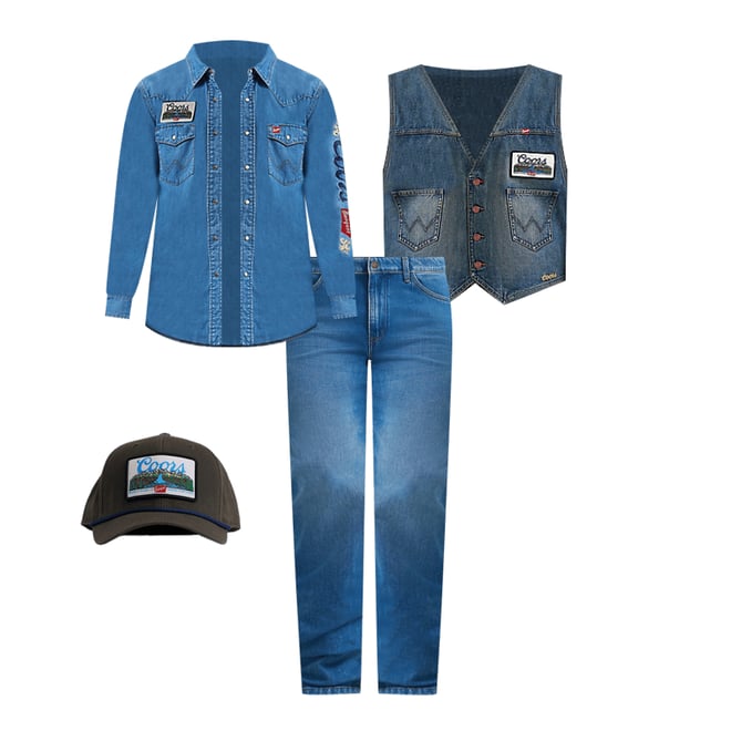 Wrangler x Coors Denim Shirt in Golden Blue