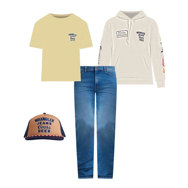 Wrangler x Coors Hoodie in Antique White