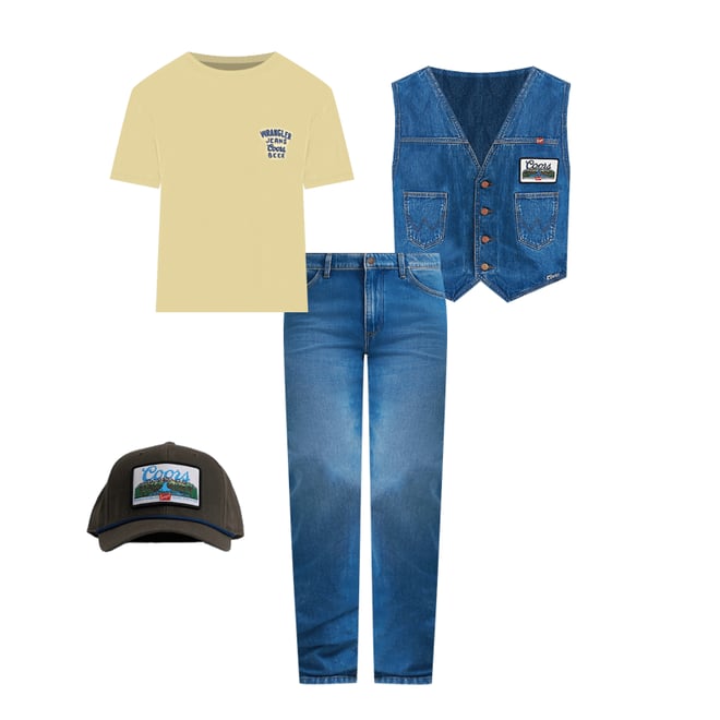 Wrangler x Coors Vest in Golden Blue