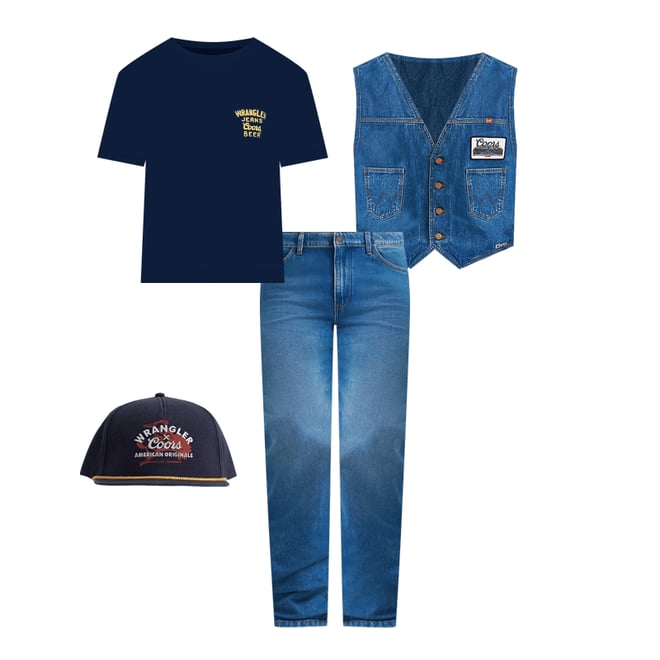Wrangler x Coors Logo T-Shirt in Navy