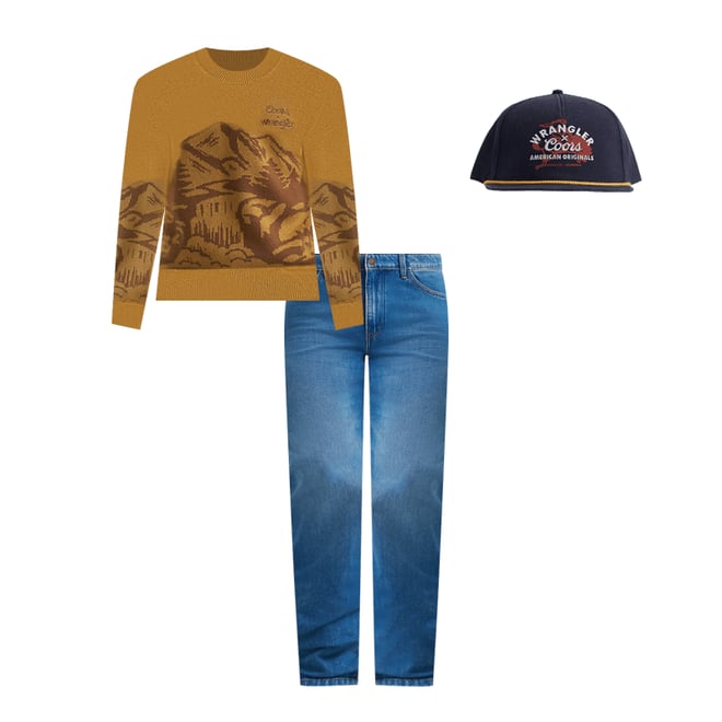 Wrangler x Coors 13MWZ Cowboy Cut Jean in Golden Blue