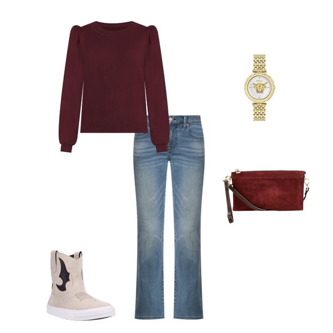 Lucky Brand Sweet Boot Mid Rise 5-Pocket Stretch Denim Boot