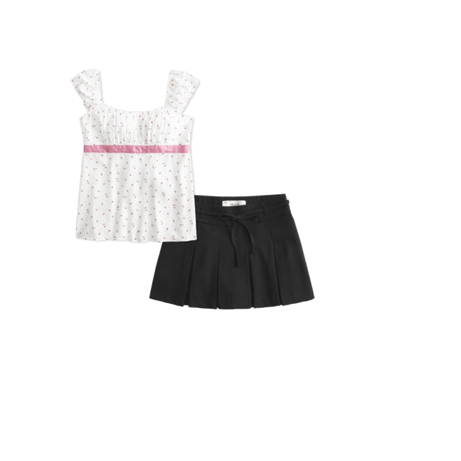 Top babydoll Easy Fit de satén anudado