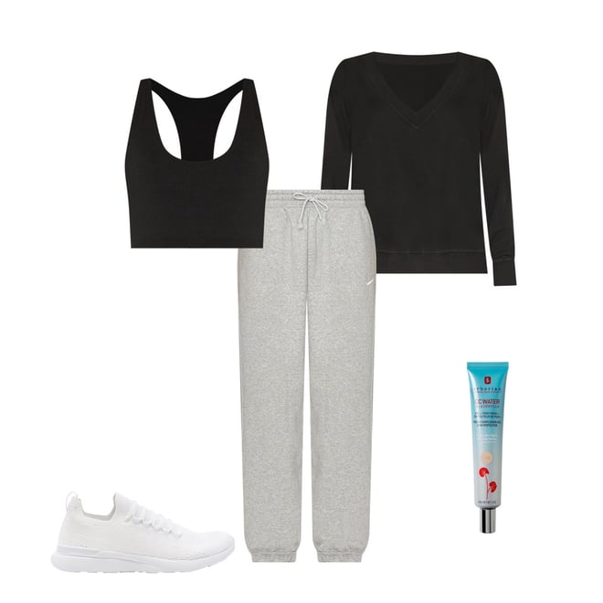 Nike Phoenix Fleece Jogger in Dark Grey Heather & Sail | REVOLVE