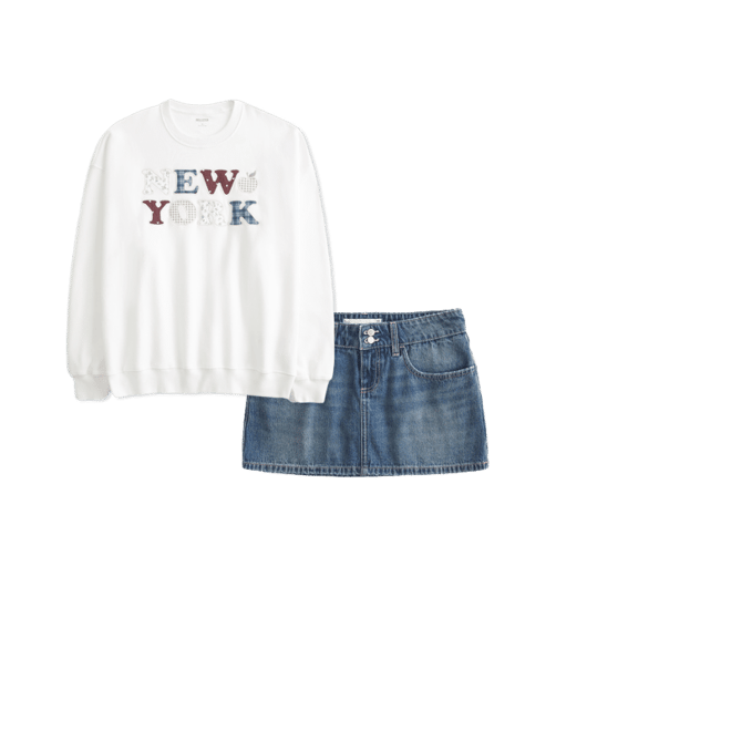 Oversized New York Graphic Crew Sweatshirt