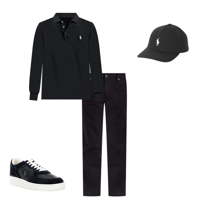 Polo Ralph Lauren Sullivan Slim 黒パンツ Polo Ralph Lauren Sullivan Slim-Fit Stretch Hudson Black