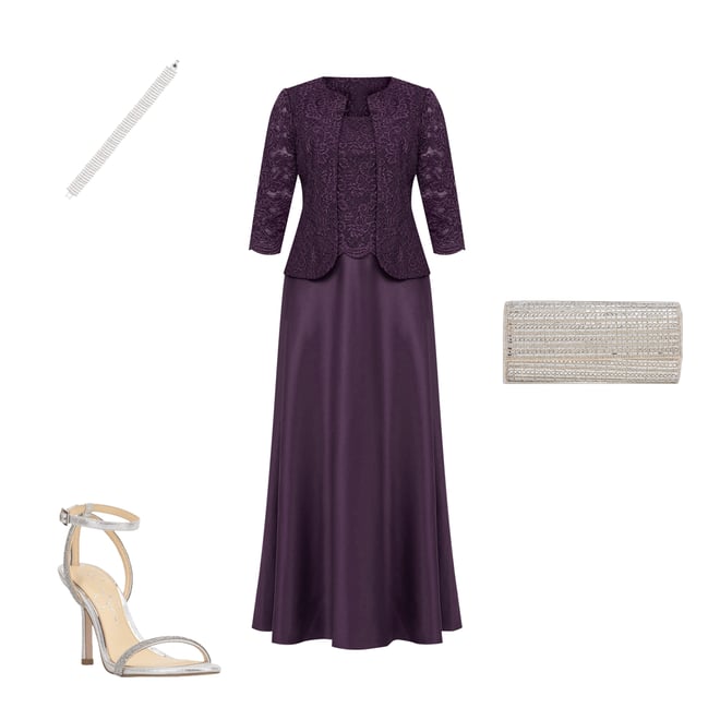 トップス GLITTER 2WAY DOUBLE JACKET DRESS Glitter Knit Dress and Jacket Plus Size Set | David's Bridal