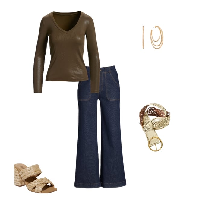 Metallic Braided Buckle Belt Gold