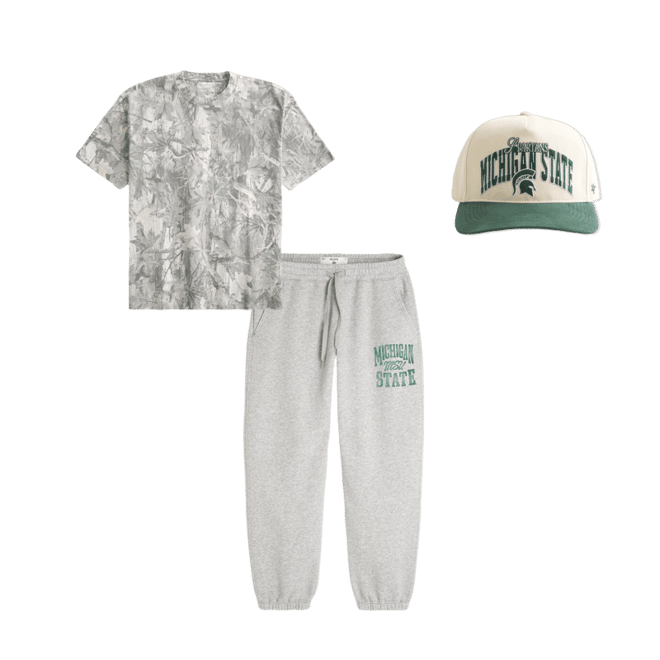 Michigan State University Spartans Graphic Baggy Cinch Fleece Joggers