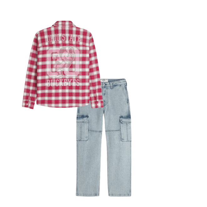 Light Wash Baggy Cargo Jeans