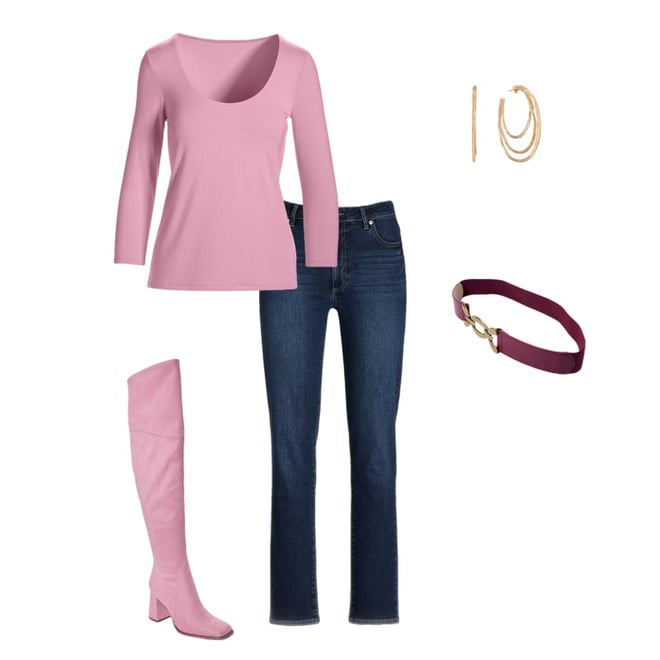 Chain Link Elastic Waist Belt Wine