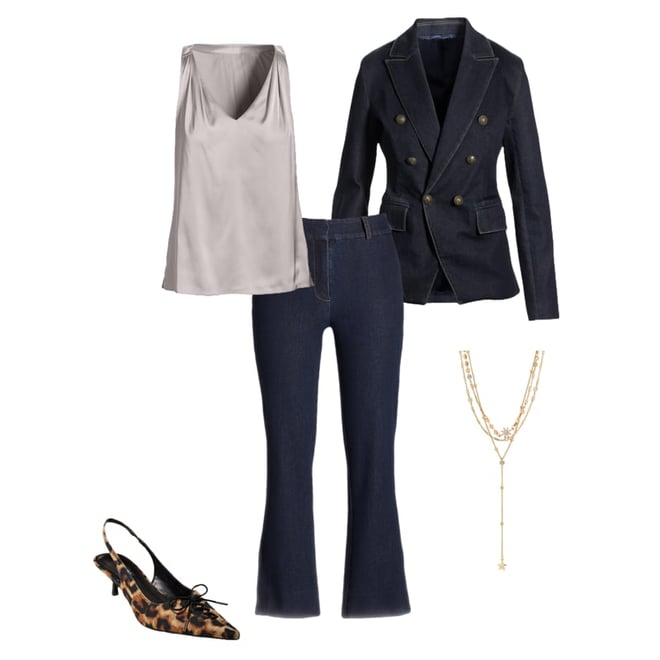 Nikki V-Neck Charmeuse Blouse Gray