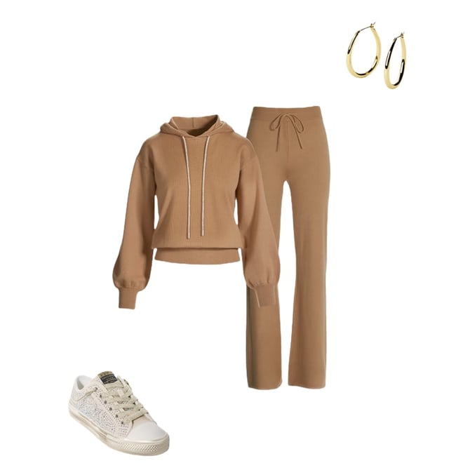 Sweater Lounge Set Tan