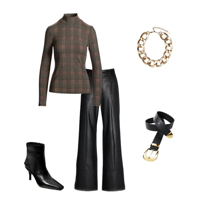 Long Sleeve Printed Turtleneck Proper Plaid