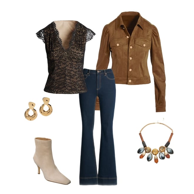 Fall Essential Faux Suede Puff Sleeve Jacket Cognac