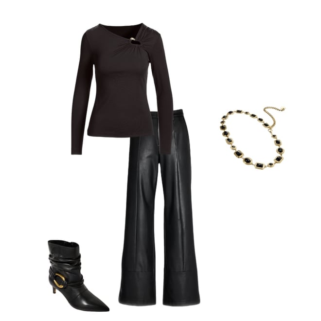 Hardware Long Sleeve Knit Top Chocolate Torte