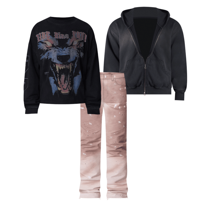 Faded Basic Zip Hoodie - Washed Black | mnml