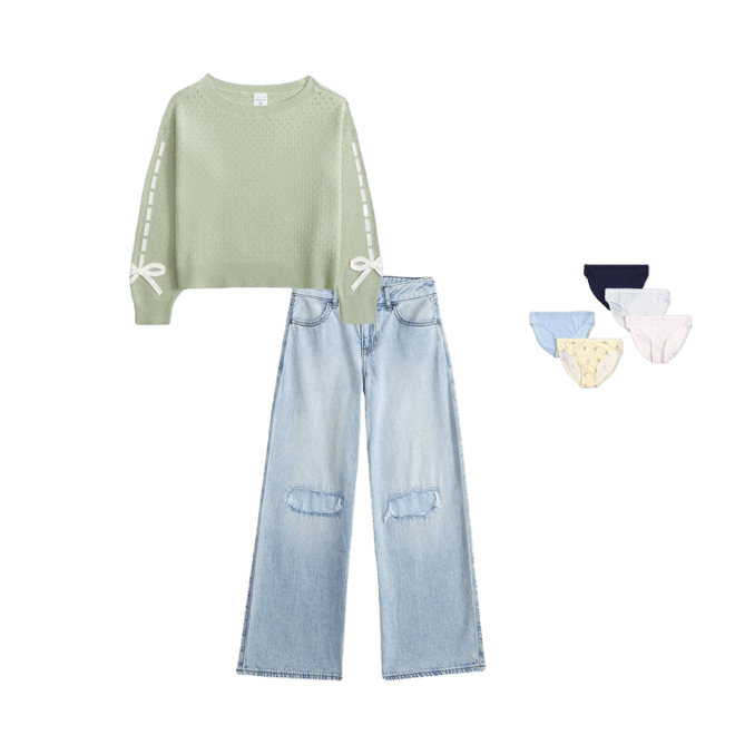 off-the-shoulder bow sweater