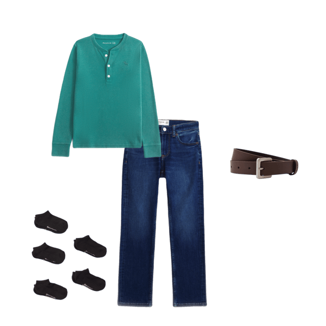 washed long-sleeve waffle icon henley