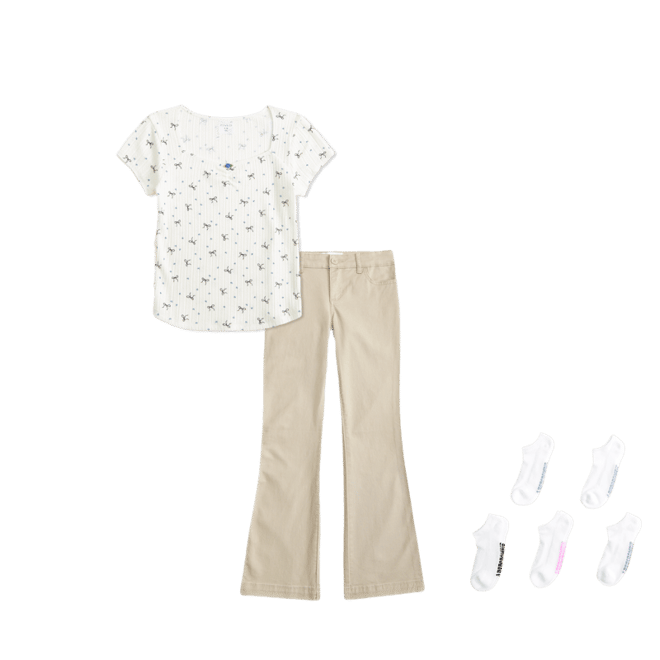 low rise bootcut uniform pants