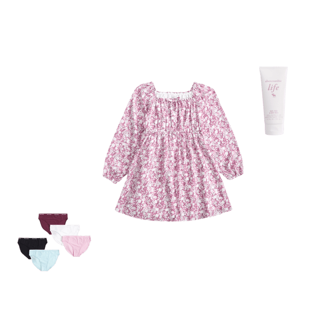 long-sleeve babydoll mini dress