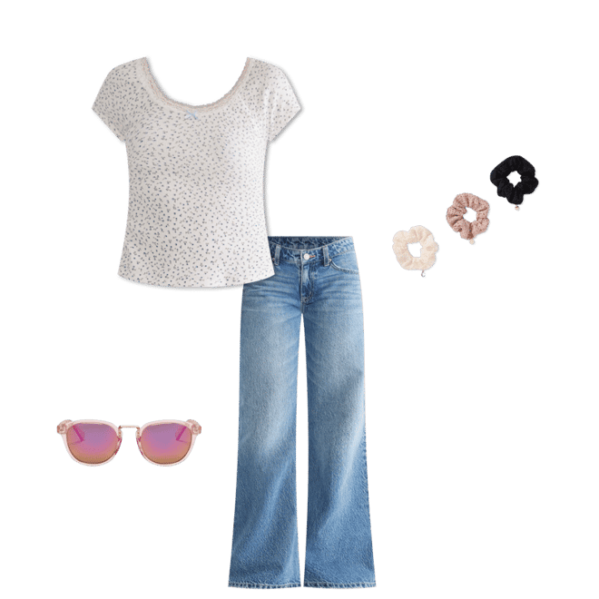 Low-Rise Baggy Flare Jean