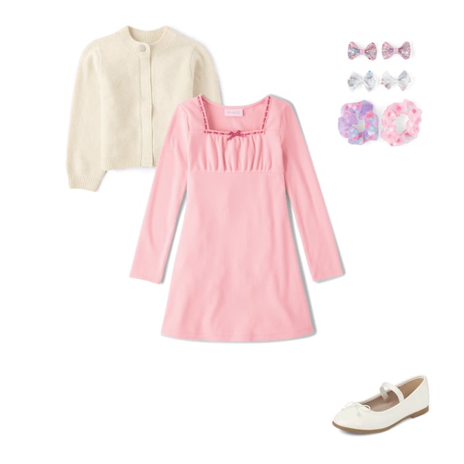 Girls Long Sleeve Sueded Rib Shift Dress - PINK | The Children's Place