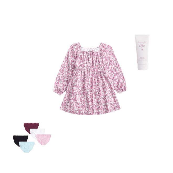 long-sleeve babydoll mini dress