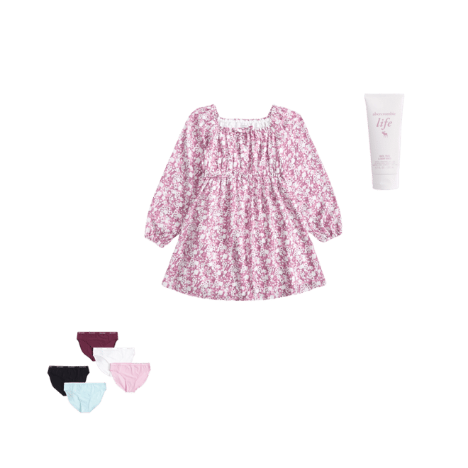 long-sleeve babydoll mini dress