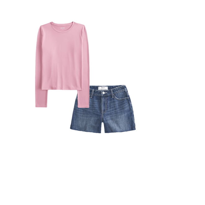 High-Rise Medium Dark Wash Relaxed Denim Shorts 5"