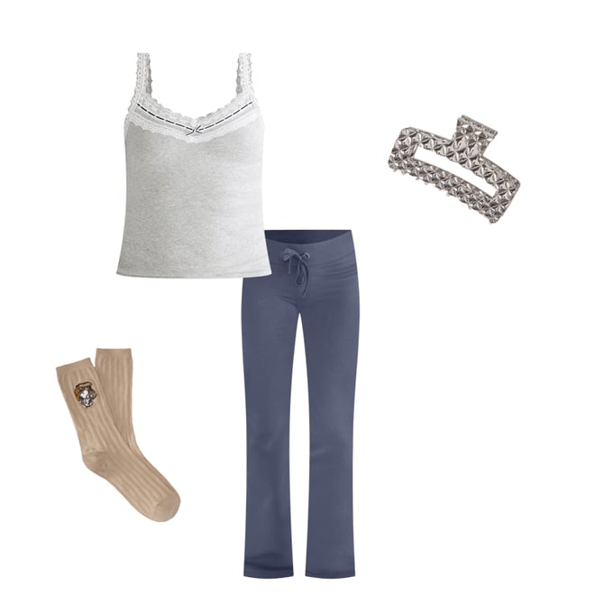 Solid Fit & Flare Sweatpants